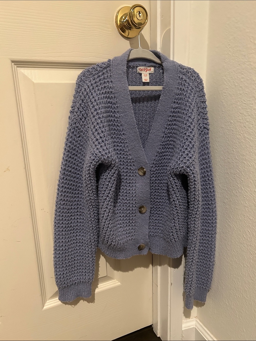 Cat & Jack Lavender Knit Button-Front Cardigan